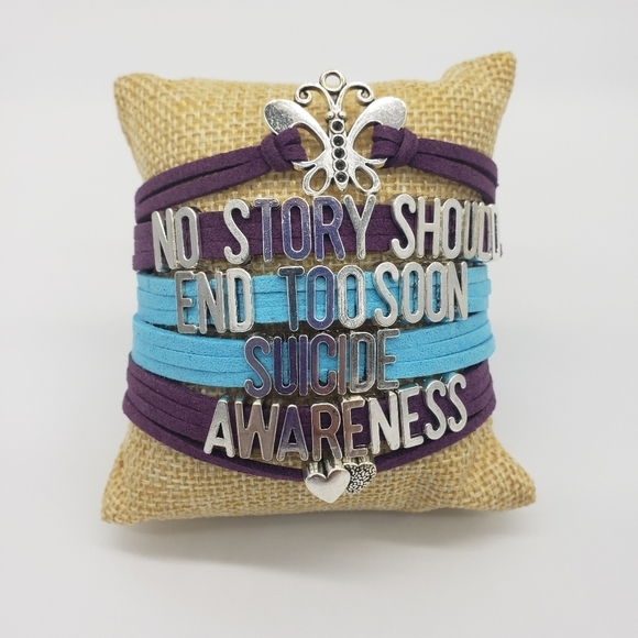 363- SUICIDE AWARENESS BRACELET HANDMADE NWT - Picture 1 of 2